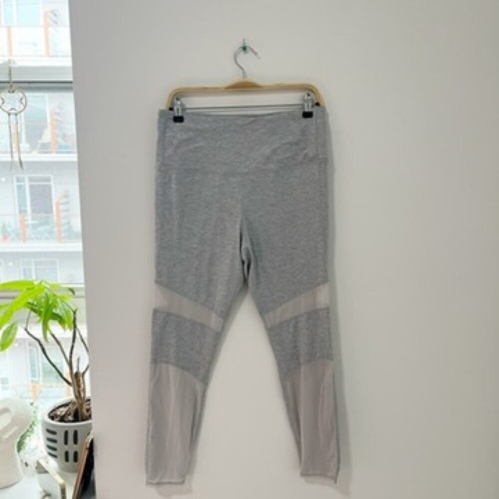 Gaiam Gray Cotton & Mesh Leggings Size Large